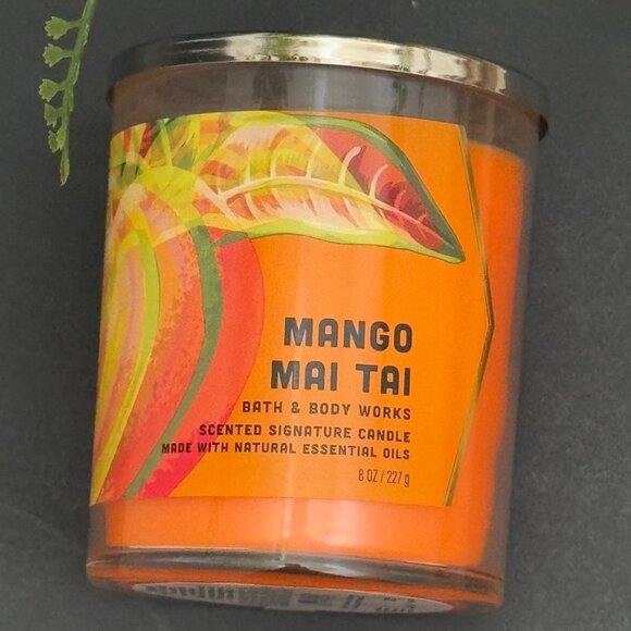 BBW Mango Mai Tai Bath & Body Works Single Wick Candle - Picture 5 of 10